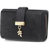HNOOM Portafoglio Portamonete Donna Porta Carte di Credito Medio (Nero) | Vintage Pelle PU, Porta Carte Funzione Antifurto RFID, con 18 Scomparti e 1 Portafogli, Pochette Elegante con 1 Cerniera