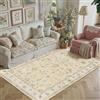 PureCozy Tappeto Salotto 160x230cm Camera da Letto Lavabile in Lavatrice Grandi Tappeti Sala Soggiorno Ufficio Moderno Floreale Carpet Pelo Corto Antiscivolo Rug,Beige
