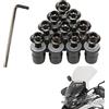 Rakiuty Kit di Installazione Parabrezza Moto,Parabrezza bullone Universale Moto Parabrezzas Bulloni Cupolino Viti Kit,10 Pezzi M5x16mm Motos Parabrezzas Bulloni Viti Kit (Nero)