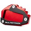 BTWSRX Supporto Per Cavalletto Laterale Moto Per Ducati Per Multistrada 1260 S 1260S 2018- Piastra Di Estensione, Tappo Valvola Moto Piastra Estensione Cavalletto Laterale