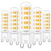 Eco.Luma Lampadine 6W LED G9 Dimmerabile Equivalente Alogeno 40-60W, Bianco Caldo 3000K Nessun Sfarfallio G9 LED Lampade, AC220-240V Angolo del Fascio a 360° Lampada LED G9, Confezione da 5