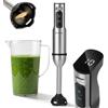 LEHMANN Frullatore a Immersione 2000 Watt, 12 Velocità e Funzione Turbo, Lame Acciaio Inox, Display Digitale con Indicatore Velocità, senza BPA, Sistema Antispruzzo, Bicchiere 800 ml