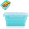 HERCHR Contenitore Alimentare in Silicone Pieghevole 350ml, Ermetico Riutilizzabile Portavivande per Viaggi