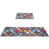 Mikikit Tappeto in Poliestere Antiscivolo Stampa 3d per Casa e Hotel Design Marocchino Nordico 2 Pezzi Dimensioni 40x60 + 40x120 Cm Ingresso
