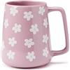 Cteahrow Tazza da 24 oz in ceramica, grande tazza per caffellatte, tazza da tè, smalto liscio per cacao, cappuccino, latte, cereali, lavabile in lavastoviglie e utilizzabile in microonde (Lilla)