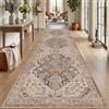 DEXI Passatoia Corridoio 80 x 300 cm, Tappeto Cucina Antiscivolo Lavabile, Tappetino Morbido Vintage di Pelo Corto e Lungo - Assorbente per Porta, Ingresso Interno e Lavanderia, Arancia