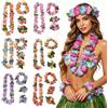 FOSDICK 24 Pezzi Collane Hawaiane, Fasce e Bracciali di Fiori Hawaiani, Multicolori Collana Hawaiana, Tropicali Ghirlanda Hawaiana, Ghirlande Hawaiane per Matrimonio Spiaggia a Tema Feste Decorazioni