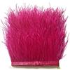 LONDGEN Frangia di piume di struzzo fucsia da 2 yard, larghezza 10-15 cm, per costumi fai da te, cucito, artigianato, decorazione, accessori per vestiti, forniture per feste, outfit per festival