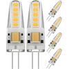 Klighten 6 pezzi G4 Lampadina LED 3W, Equivalente a 30W Lampada Alogena, 300LM, AC/DC 12V, Bianco caldo 3000K, Angolo di visione 360°, Non Dimmerabile