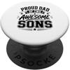 Two Sons Daddy Grandpa Novelty Designs Papà di 2 Ragazzi Orgoglioso Padre Due Sons Fathers Day PopSockets PopGrip Adesivo