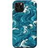 PM-Artistic Custodia per iPhone 11 Pro Sea Ocean Waves Pattern senza bordi Design 9