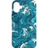 PM-Artistic Custodia per iPhone 16 Plus Sea Ocean Waves Pattern senza bordi Design 9
