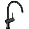 GROHE Minta - Miscelatore per lavello cucina (1 leva, bocca a C alta, bocca girevole, cartuccia in ceramica da 46 mm), dimensione 356 mm, nero, 32917KS0