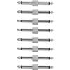 SagaSave 8 connettori patch per pedali per chitarra, tipo dritto, per effetti da pedale a pedale (argento)