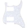 Musiclily Pro 11 Fori HH Battipenna Strat 2 Humbucker Pickguard per Chitarra Elettrica Fender American/Mexican Standard Stratocaster Stile Moderno,4 strati White Pearl