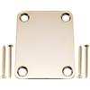 Musiclily Pro 4 Bulloni Piastra Attacco Manico in Acciaio Neck Plate per Chitarra Elettrica Stratocaster Telecaster o Basso, Dorato