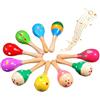 LGWJHCY 10 pezzi Maracas in legno Sandhammer percussioni da tenere in mano, Maracas in legno Shaker strumenti musicali per l'allenamento del ritmo musicale (colore casuale)