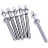 KIXZSAZ Viti essenziali per rullante, set di viti per rullante, parti hardware adatte per strumenti a percussione, tiranti per grancassa fai da te con rondelle di ricambio, Argento, M5x40mm