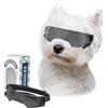 CEASELESLY Occhiali x cani piccola taglia,Occhiali da Sole per Cani,UV con Cinturino Elastico Regolabile Antivento,per Cani di Taglia Piccola Media All' Aperto Protezione per Gli Occhi (argento)