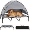COSTWAY Brandina per Cani Rialzata con Tettuccio Rimovibile(122,5x91x95cm)