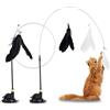 Eupneicu Giochi Con Piume Per Gatti, Gioco Gatto Interattivo, Giocattolo Interattivo Per Gatti Con Ventosa, Giocattoli Bastone Gatti Piccoli Interattiva Per Giocare E Fare Esercizio Interno