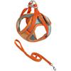 Generisch Pettorina regolabile per gatti, con guinzaglio, a prova di esplosione, morbida, con strisce riflettenti per un maggiore comfort durante le passeggiate (arancione, 25-29 cm)