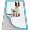 Bartuke 86 x 56 cm, tappetino in silicone con bordo alto, per cani, gatti, conigli, a prova di perdite, per proteggere il pavimento a casa (grigio chiaro)