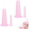 WLVinson Set di 4 Coppetta Anticellulite,Coppettazione Viso Massaggio,Coppette Silicone per Massaggio Lifting,Coppette Cellulite Vacuum Viso,Coppette per Gli Occhi per Rassodare la Pelle e il Relax per Collo