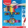 Maped - Matite Colorate Color'Peps Classic - 24 Colori Vivaci - Matite da Colorare Triangolari ed Ergonomiche - Astuccio in Cartone con 24 Matite in Legno Certificate FSC