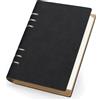 Yarotm Quaderno ad Anelli A5 - Quaderno a Righe Ricaricabile 14x21cm - Taccuino Pelle PU Raccoglitore - 100GSM Righe Block Notes A5-150 Fogli Spirale Notebook Diario di Viaggio, Nero