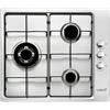 CATA GI 6021 X Piano cottura a gas 3 fuochi in ghisa accensione elettronica valvole di sicurezza predisposizione per gas naturale potenza 6,25kW colore nero 58 cm