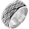 Treasure Bay TreasureBay - Anello da uomo in argento Sterling 925 con nodo celtico largo 10 mm, per meditazione e sollievo dallo stress, disponibile nelle taglie: R - Z e 925, colore: Argento, cod. TB40010256R