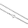 Aka Gioielli® - Collana Donna Uomo in Argento Sterling 925 Rodiato - Catena a Sfere/Palline 2 mm - lunga 45 cm