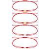 Heclia Braccialetto di corda rossa intrecciata per donne e uomini, 4 braccialetti per coppie con cuore, bracciale regolabile in corda di filo rosso, protezione della fortuna, braccialetti di amicizia