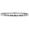 Beloved Bracciale da donna in acciaio Emozionale - frasi, pensieri, parole con charms - incisione su due lati - colore silver (MOD 16 Silver)