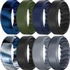 Dookeh Anello in silicone, fascia da uomo, nero, blu, traspirante, design ondulato