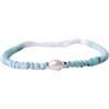 YUGNA Bracciale in larimar con perle da 3-4x6 mm, rondelle e ovali, con perle sfaccettate e lisce, chiusura placcata in argento da 7 pollici. | LNK_YG_08138