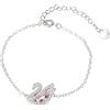 Generic Collana da uomo, collana da donna con catena intera di gioielli con cigno in zirconi rosa