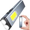 ISEYOU Torcia LED Ricaricabile 800 Lumen, Mini Torcia Tascabile Portatile con Allarme Acustico, Clip & Base Magnetica, 7 modalità edc Flashlight a Doppia Sorgente Luminosa per Esterni/Casa/Emergenze