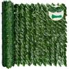 LEIVESTE Siepe Finta per Recinzione, Siepe Artificiale per Balconi da Esterno, Rete Pannelli Decorativi per Giardino, Privacy e Ombreggiatura 40 fascetti verdi omaggio (Lauro, 1.5 x 3 Mt)