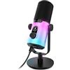 FDUCE Microfono dinamico da gioco USB/XLR, microfono vocale per streaming di podcast, gioco con luce RGB, pulsante mute, manopola del guadagno, jack per cuffie con supporto da tavolo (D20)