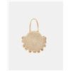 Outlet Le Grandi Firme Kevin Jeans borsa estiva rotonda con pon pon, Beige
