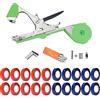 Hironobu Legatrice per piante,pinza legatrice per piante,con 20 rotoli di nastro ed 1 scatola di graffette tying macchina nastro strumento attrezzo da giardinaggio per vigneto pomodori, melanzana, fiori(Verde)