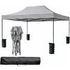 Arreditaly Gazebo Professionale 3x4.5 M Richiudibile Automatico In Acciaio Con Telo Oxford 1200D PVC Impermeabile e Anti UV Struttura a Fisarmonica con Sacche Zavorra e Borsa Trasporto Sagre Feste (Grigio)