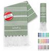 LeStoff Telo hammam, Asciugamano ospiti, cotone bio, 50x100, Verde oliva