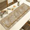 Masters House Biancheria per la Casa Runner da Tavola 140x50 cm in Microfibra Anallergica - Fantasia Effetto Marmo Beige con Venature Oro Stampa Digitale HD - Elegante e Lavabile - Arredo Cucina e Sala - Made in Italy