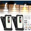 Behogan Set di 2 luci solari da esterno a morsetto con sensore di movimento, lampada da parete impermeabile con 70 LED e 3 modalità di temperatura di colore, lampada solare con telecomando per giardino