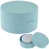 JJUNW Portasapone rotondo da viaggio, in plastica portatile con coperchio, contenitore per sapone da doccia, 7,7 cm, portasapone rotondo per sapone solido (blu)