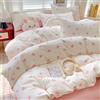 Covebett Biancheria da letto 135x200 per ragazze, bianco con nastri rosa, copripiumino per bambini, 2 pezzi, motivo estetico con nastri rosa, stile Kawaii, morbido, in microfibra, copripiumino con