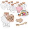 Winter Shore Boccette Vetro Tappo Sughero Cuore da 70 ml (12 Pezzi) | Con Etichette e Cordoncini, Bottiglie Particolari per Messaggi e Bricolage